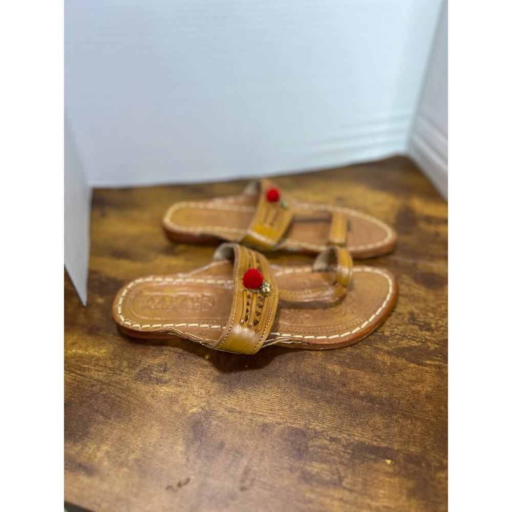 Jari Braids Men sz 9.5 Kholapuri Chappal Sandal 1010 - Picture 1 of 7
